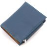 Женский кожаный кошелек синего цвета с хлястиком с автономной монетницей ST Leather 1767293 - 4