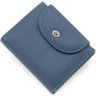 Женский кожаный кошелек синего цвета с хлястиком с автономной монетницей ST Leather 1767293 - 3