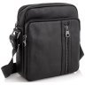 Черная мужская сумка-планшет из натуральной кожи на одну молнию Tiding Bag 77493 - 1