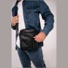 Чорна чоловіча сумка-планшет із натуральної шкіри на одну блискавку Tiding Bag 77493 - 2