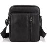 Чорна чоловіча сумка-планшет із натуральної шкіри на одну блискавку Tiding Bag 77493 - 6