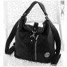 Велика жіноча текстильна сумка-рюкзак чорного кольору Confident 77593 - 3