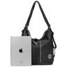 Велика жіноча текстильна сумка-рюкзак чорного кольору Confident 77593 - 4