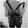 Велика жіноча текстильна сумка-рюкзак чорного кольору Confident 77593 - 7
