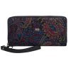 Женский кошелек на молнии с кистевым ремешком Desisan 107893 синего цвета с узором цветов modnotak фото - 1