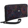 Женский кошелек на молнии с кистевым ремешком Desisan 107893 синего цвета с узором цветов modnotak фото - 2