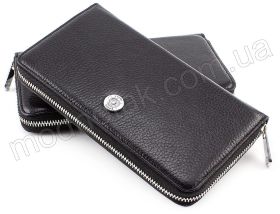 Жіночий шкіряний гаманець-клатч чорного кольору KARYA (1118-45)