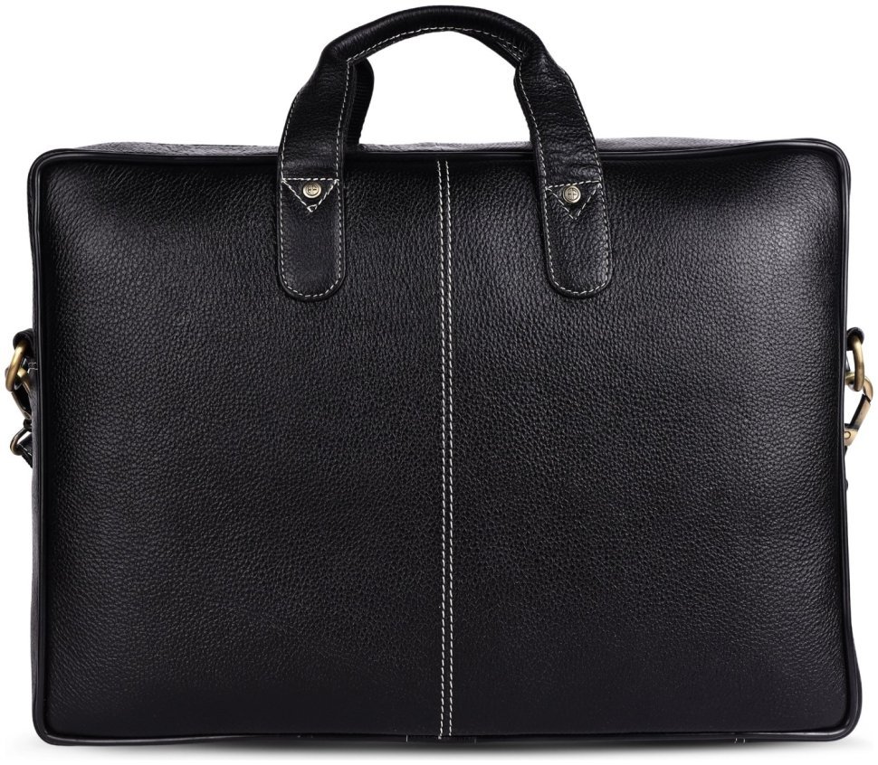 Сумка из натуральной кожи с ручками и ремнем через плечо с отделением для ноутбука до 15" Hammonds Flycatcher LB106 черного цвета 107993 modnotak фото №2