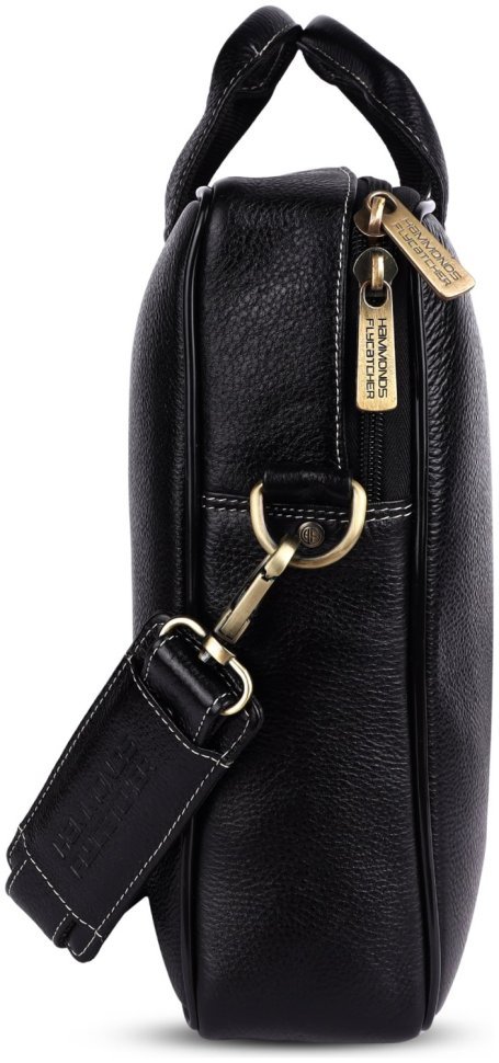 Сумка из натуральной кожи с ручками и ремнем через плечо с отделением для ноутбука до 15" Hammonds Flycatcher LB106 черного цвета 107993 modnotak фото №4