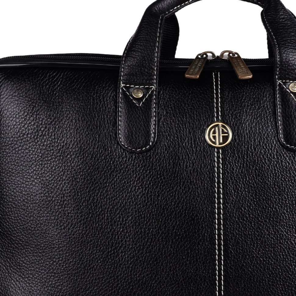 Сумка из натуральной кожи с ручками и ремнем через плечо с отделением для ноутбука до 15" Hammonds Flycatcher LB106 черного цвета 107993 modnotak фото №7