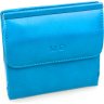 Жіночий блакитний гаманець зі шкірозамінника в два складання MD Leather (21541) - 1