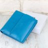 Жіночий блакитний гаманець зі шкірозамінника в два складання MD Leather (21541) - 8