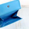 Жіночий блакитний гаманець зі шкірозамінника в два складання MD Leather (21541) - 6