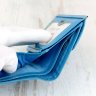 Жіночий блакитний гаманець зі шкірозамінника в два складання MD Leather (21541) - 4