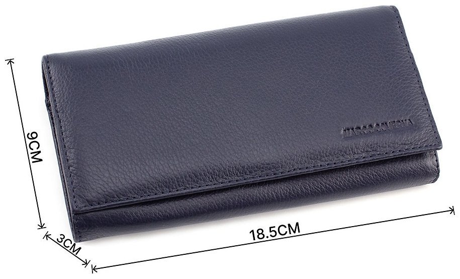 Женский кожаный кошелек синего цвета Marco Coverna (16609) modnotak фото №3