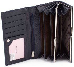 Женский кожаный кошелек синего цвета Marco Coverna (16609)