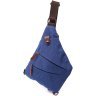 Мужская сумка-слинг среднего размера из синего текстиля Vintage 2422199 - 1
