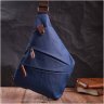 Чоловіча сумка-слінг середнього розміру із синього текстилю Vintage 2422199 - 6
