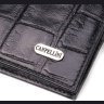 Мужское портмоне двойного сложения из натуральной кожи черного цвета с тиснением под крокодила CANPELLINI (2421584) - 3