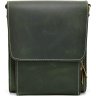 Мужская наплечная сумка из винтажной кожи зеленого цвета TARWA (21701) - 3