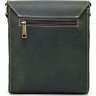 Мужская наплечная сумка из винтажной кожи зеленого цвета TARWA (21701) - 4