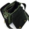 Мужская наплечная сумка из винтажной кожи зеленого цвета TARWA (21701) - 9