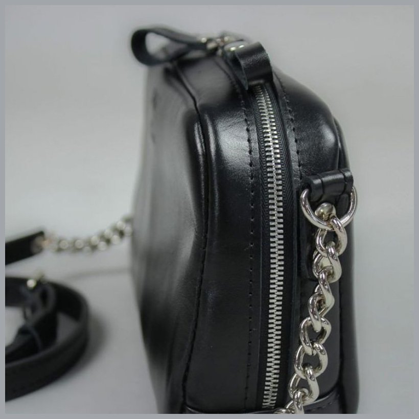 Компактна шкіряна жіноча сумка-кроссбоді чорного кольору BlankNote Faith 78993