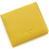 Жовтий жіночий гаманець подвійного складання з натуральної шкіри флотар KARYA (19519) - 3