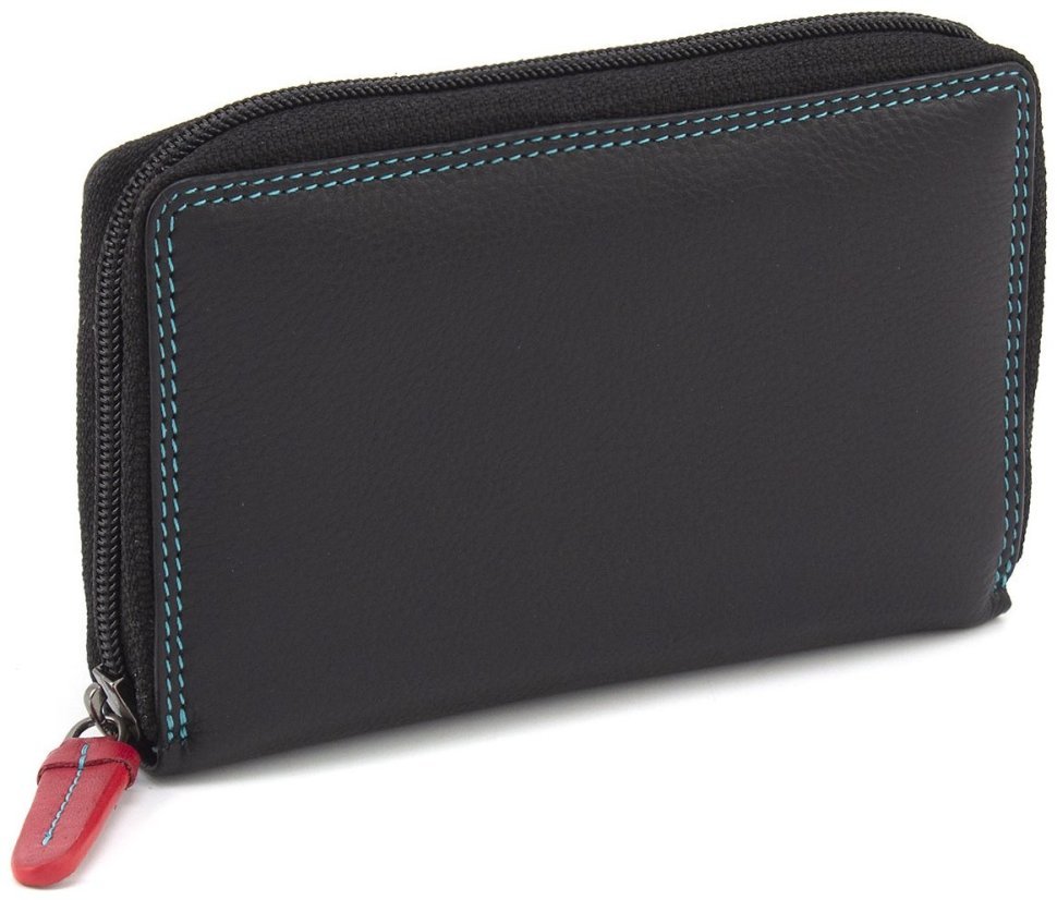 Стильний жіночий шкіряний гаманець чорного кольору на блискавці Visconti Aruba 69293
