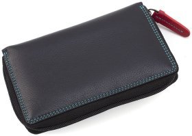 Стильный женский кожаный кошелек черного цвета на молнии Visconti Aruba 69293