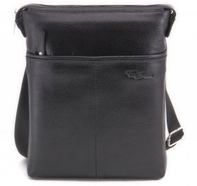 Чоловічий класичний сумка-планшет чорного кольору зі шкіри Tom Stone (10972) - 2