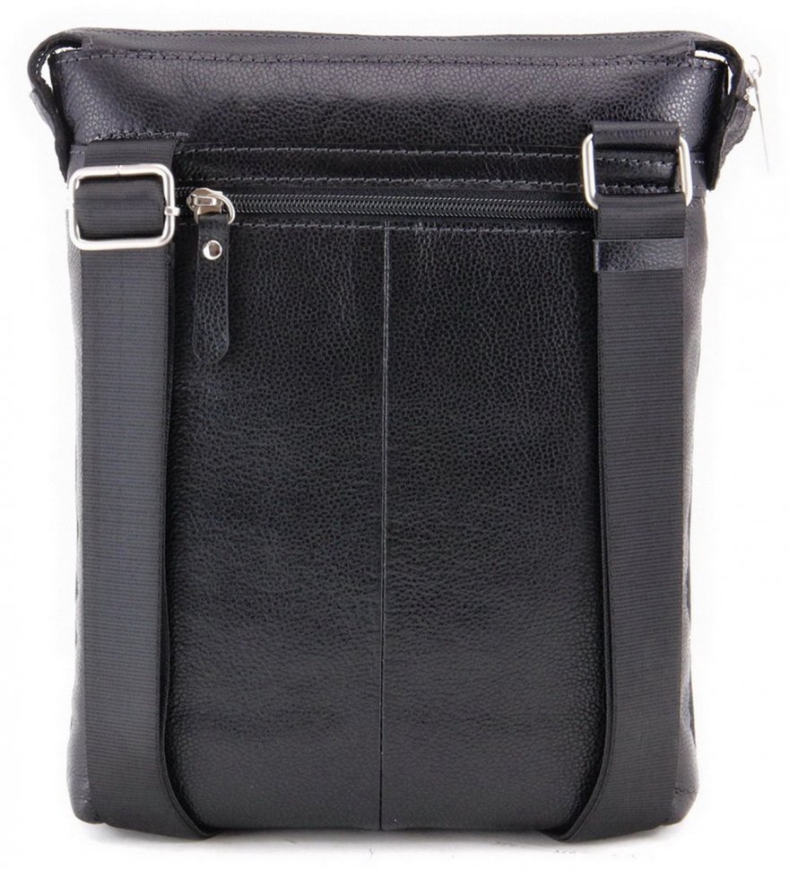 Мужская классическая сумка-планшет черного цвета из кожи Tom Stone (10972)