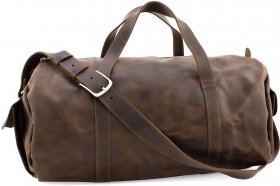 Вместительная дорожная сумка из натуральной кожи премиум качества Grande Pelle (15485)