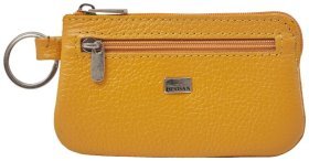 Женская ключница из натуральной кожи горчичного цвета на молниевой застежке Desisan 79893