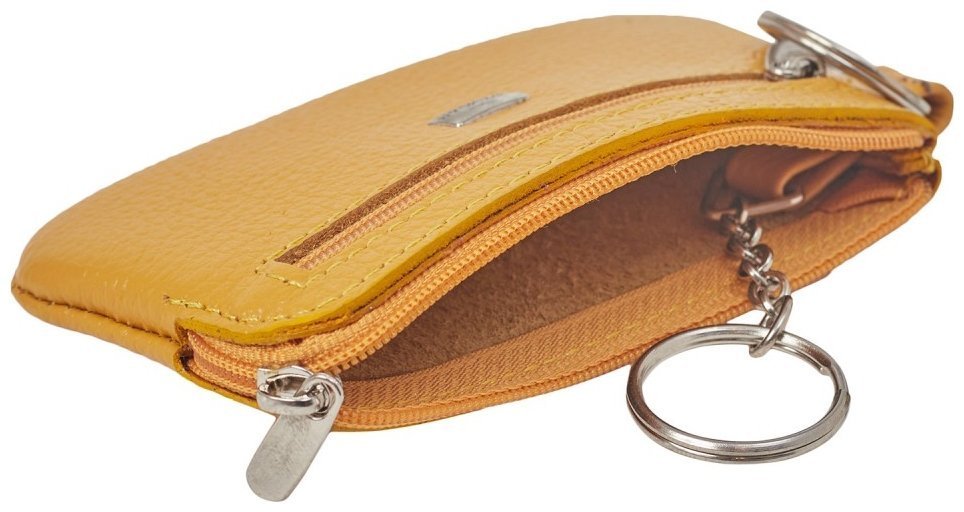 Женская ключница из натуральной кожи горчичного цвета на молниевой застежке Desisan 79893 modnotak фото №3