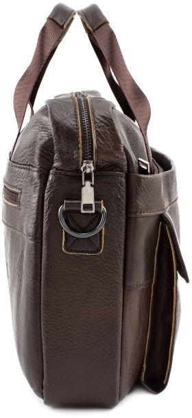 Коричневая недорогая сумка под ноутбук Leather Collection (10441) - 2