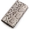 Серый кошелек из настоящей кожи питона с фиксацией на магнит SNAKE LEATHER (024-18211) - 1