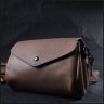 Маленькая бежевая женская сумка из натуральной кожи с длинным ремешком Vintage 2422256 - 7