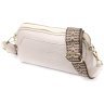 Невелика жіноча сумка з натуральної шкіри білого кольору на два відділення Vintage 2422357 - 1