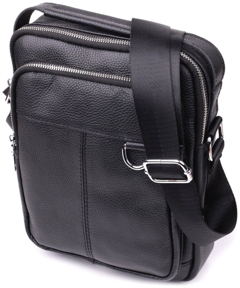 Сумка-барсетка мужская из натуральной кожи черного цвета Vintage Style 91294 modnotak фото №1