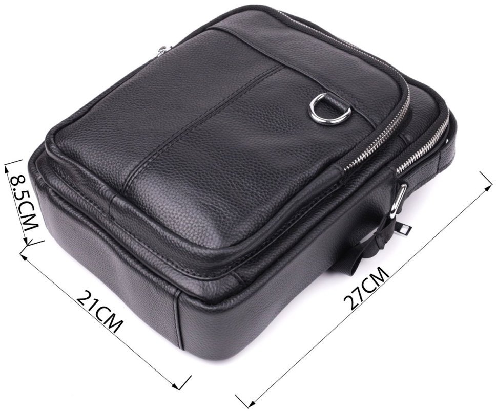 Сумка-барсетка мужская из натуральной кожи черного цвета Vintage Style 91294 modnotak фото №3