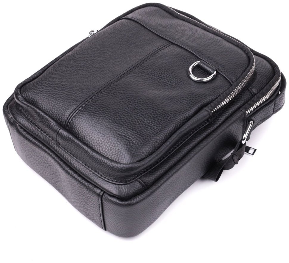 Сумка-барсетка мужская из натуральной кожи черного цвета Vintage Style 91294 modnotak фото №5