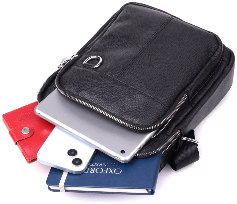 Сумка-барсетка мужская из натуральной кожи черного цвета Vintage Style 91294 modnotak фото №7