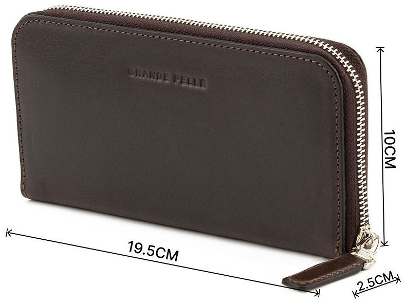 Кожаный кошелек ручной работы на молнии Grande Pelle (13093) modnotak фото №3