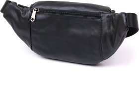 Мужская сумка на пояс из гладкой кожи черного цвета Vintage (20487)
