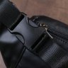 Чоловіча сумка на пояс із гладкої шкіри чорного кольору Vintage (20487) - 8