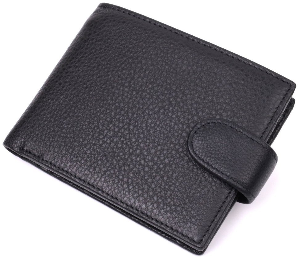 Кошелек из натуральной кожи черного цвета для мужчин Vintage Style 91394 modnotak фото №1