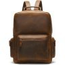 Рюкзак винтажный для ноутбука из натуральной кожи коричневого цвета VINTAGE STYLE (14712) - 1