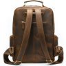 Рюкзак винтажный для ноутбука из натуральной кожи коричневого цвета VINTAGE STYLE (14712) - 5