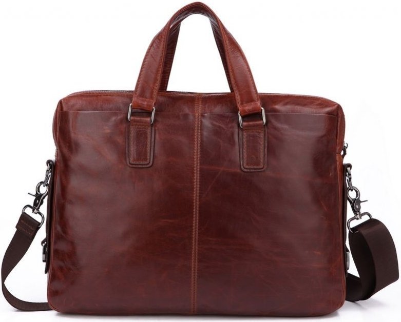 Кожаная горизонтальная сумка для документов коричневого цвета VINTAGE STYLE (14125)